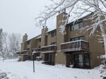 Front of Vacation Condo Complex in Winter